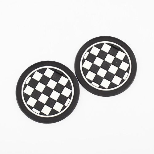 Black&amp;white 2pcs checker coaster car cup mosaic mat cup for bmw mini cooper