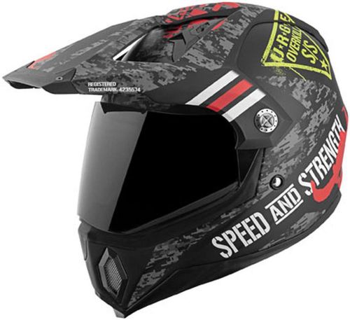 Speed &amp;strength ss2500 dual-sport urge overkill helmet,flat/matte black,large/lg