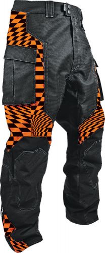 Hmk mens orange/checker throttle windproof/waterproof snowmobile pant