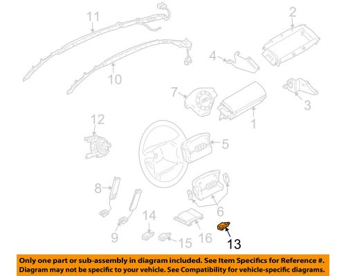 Audi oem a4 quattro supplemental restraint system-front impact sensor 8e0959651b