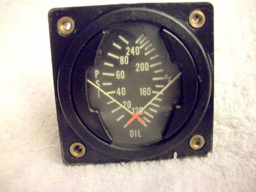 Vintage westberg westach aircraft oil gauge psi/f 2da3-3mm