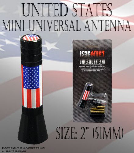 Fit icbeamer gmc 2&#034; inch 51mm united state flag short universal antenn ev889