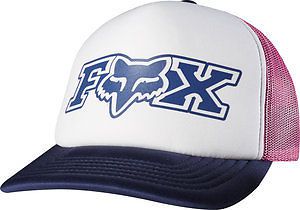 Fox racing vapors womens trucker hat midnight blue/white/pink