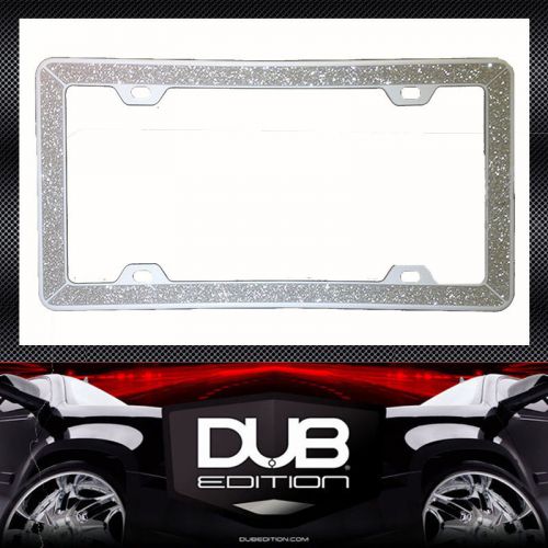 Diamond dust white finish lincense plate frame fit altima cube murano maxima