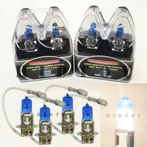 M-box combo 2 pair h3 white 100/100w halogen headlight lamp bulb #ht7 fog light