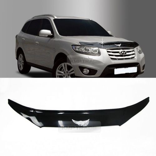 Emblem hood guard bug shield molding black for hyundai 2006 - 2009 santafe cm