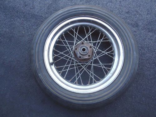 Vintage harley davidson 16” chrome rear wheel with vintage good year tire