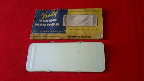 Vintage car automotive clip on sun visor vanity mirror service and travel record