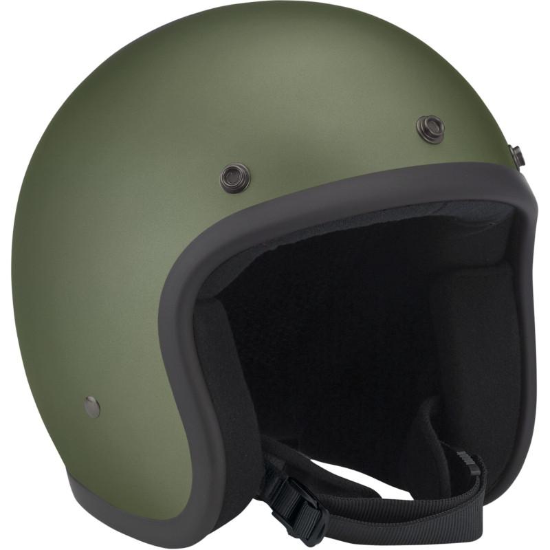 Biltwell inc. novelty flat olive motorcycle helmet bobber