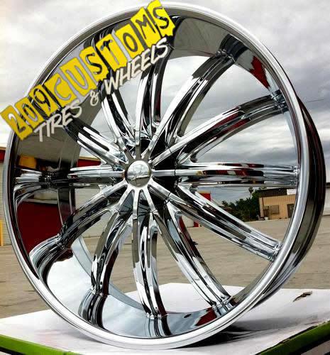 22" inch rims wheels tires chrome pw28 6x139.7 tahoe 2007 2008 2009 2010 2011