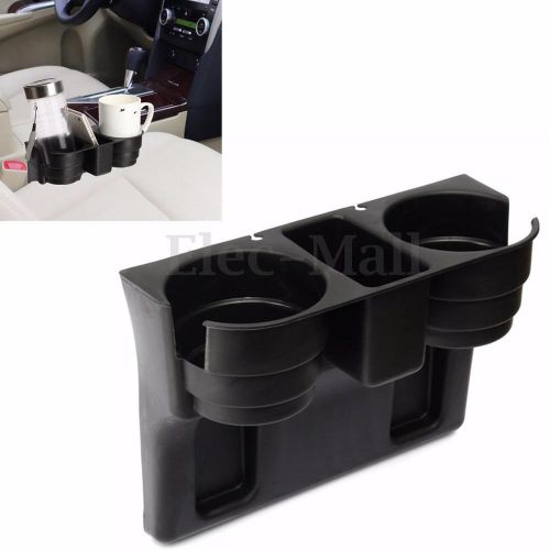 Black car auto truck rv 2 cup holder beverage seat wedge bottle universal mount