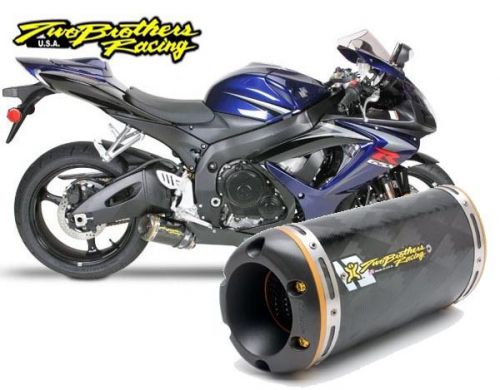 Two brothers v.a.l.e. full exhaust m-2 carbon can 06-07 suzuki gsx-r600 750