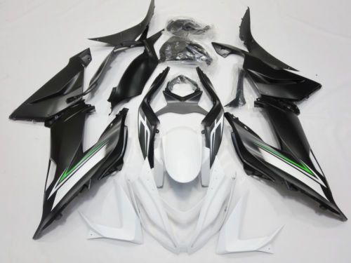 Matte black white bodywork fairing kit for kawasaki ninja zx-6r zx636 2013-2014