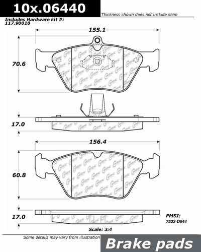 Centric 104.06440 brake pad or shoe, front