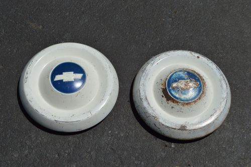 Original paint  pair 1955 1956  chevrolet c10 1/2 ton hubcaps dog dish free s&amp;h