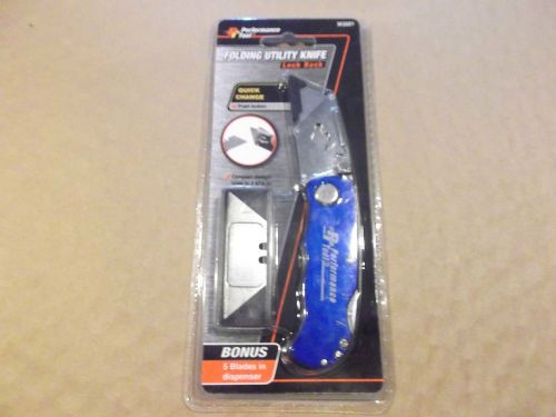 New performance tool folding utility knife with 5 extra blades w2601