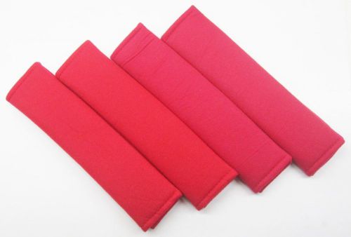 4 pcs ( 2 pairs ) car comfortable seat belt seatbelt shoulder pads cover red