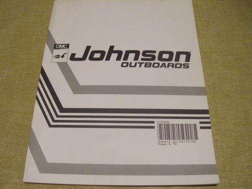 Omc johnson outboard 20 25 30 35 rope te operators manual 433285 english french