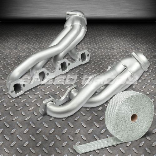 Stainless ceramic coated exhaust header for 79-93 ford mustang+white heat wrap