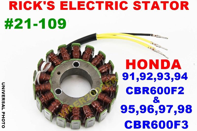 Rick's electric stator honda 91-94 cbr600f2 & 95-98 cbr600f3 #21-109 