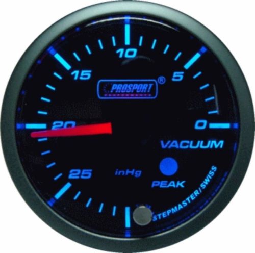 Prosport 52mm premier blue &amp; super white led vacuum gauge psi