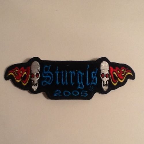 Iron on sturgis 2005 skulls 4&#034; motorcycle biker patch harley davidson indian etc