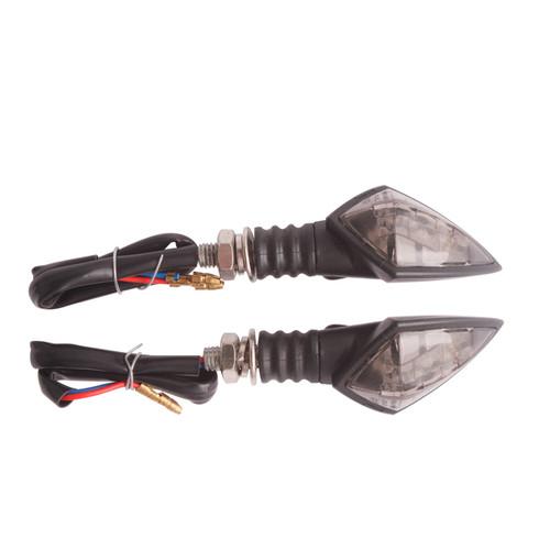 2pcs motorcycle motorbike turn signal led indicator light for street bike black 