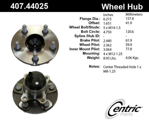 Centric parts 407.44025 front hub assembly