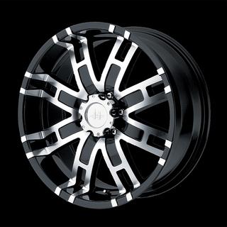 18" x 9" helo he835 black rims & 33x12.50x18 kumho road venture mt wheels tires
