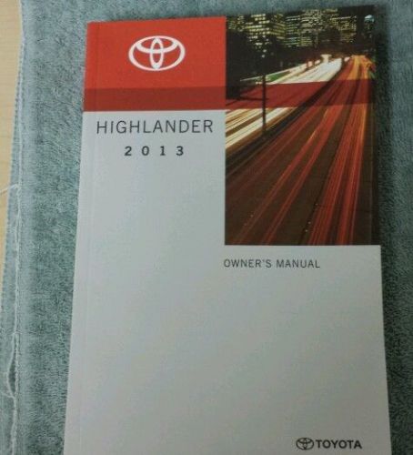 Toyota highlander 2013 owners manual