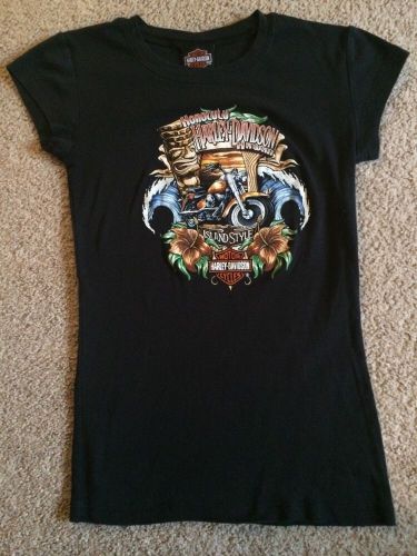 Women&#039;s harley-davidson motor cycles hawaii short sleeve fitted tee size small