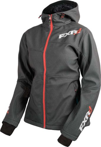 2016 fxr womens fresh softshell charcoal/elec tang zip-up jacket coat -size  6