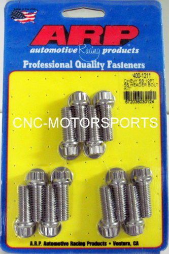 Arp header bolt kit 400-1211 sb chevy 3/8 diameter bolt 3/8 wrench qty 12