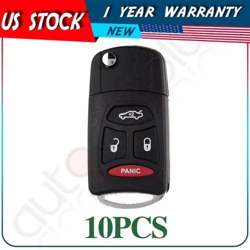 10 remote flip key fob keyless entry case shell 4button for dodge jeep chrysler