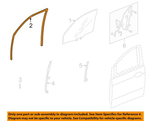 Honda oem 99-04 odyssey front door-run channel left 72275s0xa02