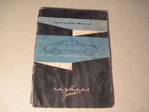 1958 vw volkswagen karmann ghia owners manual &#034;original and free u.s. shipping&#034;