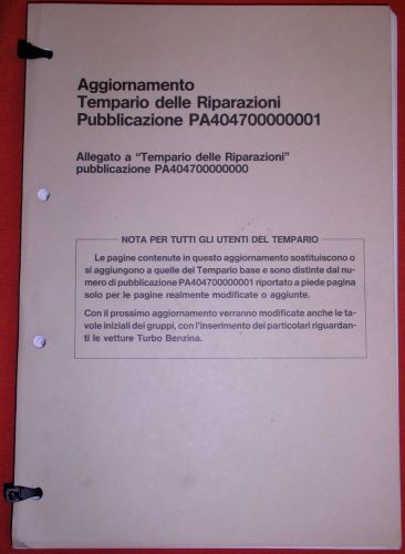 Alfa romeo european factory maintenance update manual for 164