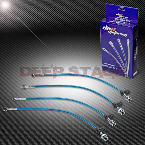 Stainless braided hose racing brake line acura tsx cu2/tl/rsx dc5/accord blue