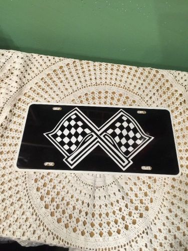 Racing flags license plate