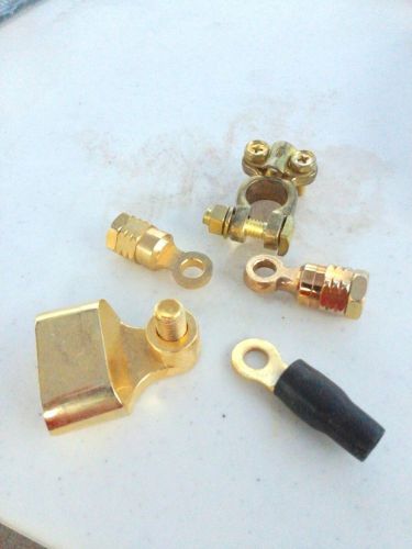 Lot of 5 used gold battery terminals for car audio install