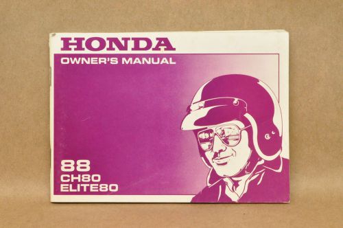 Vintage honda 1988 ch80 elite 80 owners manual