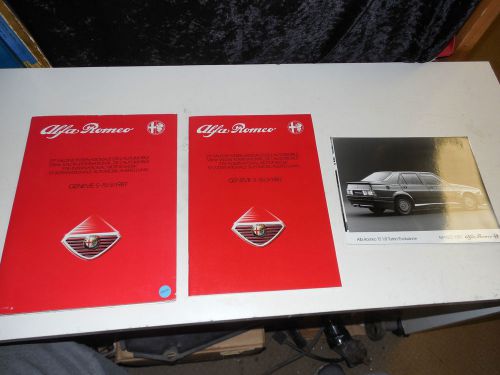 Alfa romeo milano, 75 1987 geneva auto show press packet