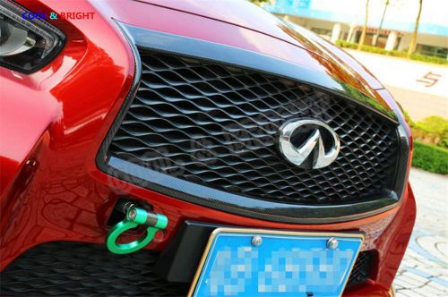 For infiniti q50 s 14-16  carbon fiber front grill outline trim cover overlay