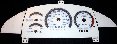 Apc 95-98 chevy cavalier auto trans replacement red gauge cluster white panel