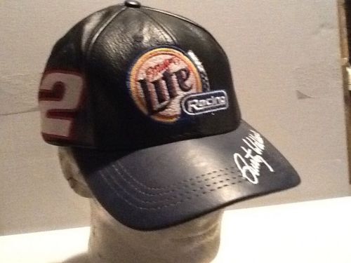 New  leather embroidered #2 ru sty wallace miller lite  racing nascar  ball cap