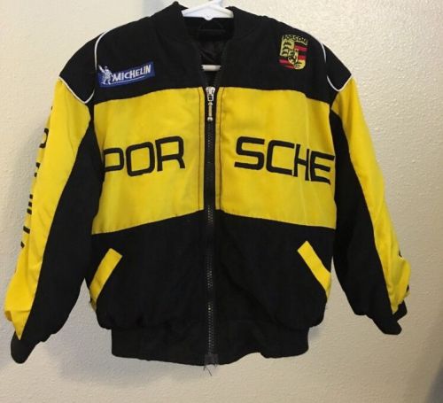 Porche michelin yellow and black youth jacket size small or 4t (?)