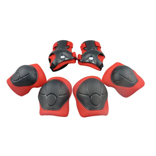 New listing children kids red elbow knee wrist protective pad sets skating sport