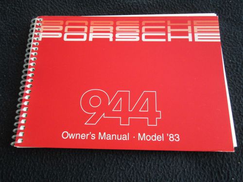 1983 porsche 944 owner&#039;s manual original us driver&#039;s book very nice unused