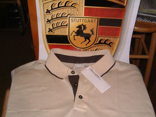 Porsche design driver&#039;s selection nos cream polo shirt euro s, usa size xs nib