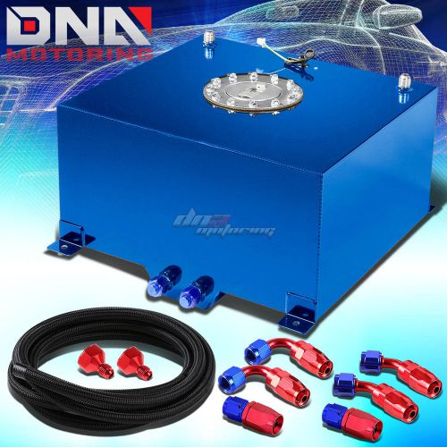 10 gallon/38l blue aluminum fuel cell gas tank+level sender+nylon oil feed kit